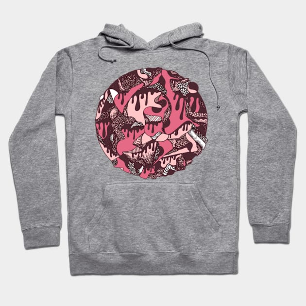 Pink and White Circle of Drip Drip Hoodie TeePublic